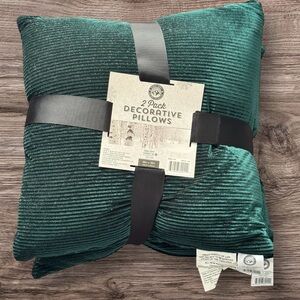 Birch Trail Holiday Collection Green Decorative Pillows - 2 Pack